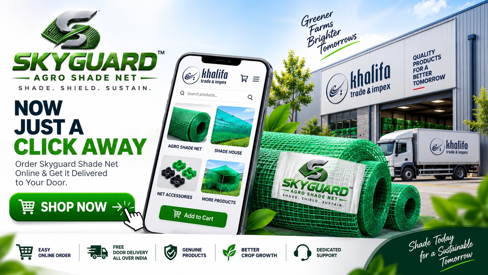 SKYGUARD Agro Shade Net — order shade net online with free door delivery all over India